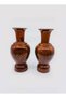 Wooden Guldasta Vase Handmade Brass Work with Wood Polish – Decorative Flower Vase