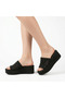 7 cm Straw Women's Wedge Heeled Slippers - 4