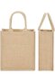 Jute Tote Shopping Bag Eco-friendly Reusable Grocery Bags | Waterproof coating - 3 Pack - 3