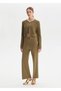Khaki Knitwear Trousers with Epaulet Detail - 3