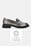 Women's Nickel Genuine Natural Leather Loafer Shoes, Size 36-41