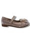 7053-26 Glittery Satin Stoned Ribbon Single Strap Girls' Ballerinas 22-25 - 2