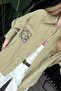 قميص كبير الحجم مطرز بتطريز جيب CON010 - 2