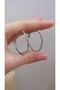 Mini Topcuk Detail Large Size Hoop Earrings