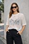 Romantic and Stylish: Crew Neck Transparent Lace Blouse