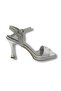 600-26 Glittery Satin Single Strap Mid Heel Women's Sandals (10cm) - 2