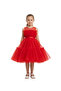 D' Daniela - Girls Bow Front Ruffle Hem Mesh Dress - Multicolor -