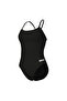 Swimsuit Lace Back Solid Women's Black Swimsuit 004651501 - 6