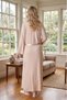 New Season Mink Summer Full Length Lace Design Buttoned Maternity Pajamas Nightgown Set - 5