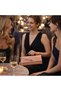 Gold Knitted Textured Cover Women's Handbag |   Gold Mt153702 - 3