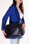 Women's Double Compartment Hand and Shoulder Bag Ald.4870 Navy Blue - 3