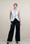 Women's Ecru Polka Dot Patterned Short Vest Stylish Daily Comfortable 9144 - 4