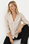 Beige V-Neck Buttoned Women's Shirt – Relaxed Fit, Casual & Stylish Style - 5