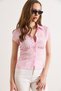 Women's Pink Lace Detailed Waist-Fitted Textured Shirt Gml-19001438