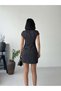 Asur Boutique Women's Square Neck Polka Dot Lined Slim Fit Halter Dress - 5
