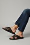 100% Genuine Leather Orthopedic Soft Sole Daily Men's Slippers - 3