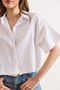 Women's White Six Oval Loose Fit Cotton Flam Shirt Gml-19001437 - 4