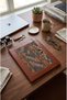 Antique Kilim Detailed A4 Size Tan Color Leather Organizer - 2
