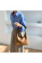 Misel Vintage Double Zipper Hand and Shoulder Bag Brown - 4