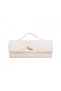 Off-White Knitted Textured Cover Women's Handbag |   White Mt153703 - 6