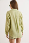 Women's Green V-Neck Back Gusseted Boyfriend Shirt Gml-19001436 - 6