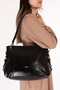 Women's Double Compartment Hand and Shoulder Bag Ald.4870 Black