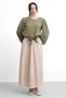 Molly Nelly Women's Elastic Slim Flared Skirt with Stitching Detail - 5