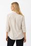 Beige V-Neck Buttoned Women's Shirt – Relaxed Fit, Casual & Stylish Style - 4