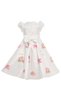 Girl's Princess Castle Patterned Embroidered Birthday -Party Dress with Headband Ecru (3-7 Years) - 4