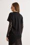 Women's Black Sleeve Lace Detailed Cotton T-Shirt Tsh-19000981 - 6