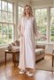 New Season Mink Summer Full Length Lace Design Buttoned Maternity Pajamas Nightgown Set - 2