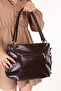 Women's Double Compartment Hand and Shoulder Bag Ald.4870 Brown - 4