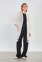 Women's Openwork Cardigan with Tassels on Sleeves and Hem - Natural