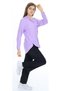 Girl's Shirt Hooded Button Closure Shirt Aerobin Fabric Lilac Color Double Set - 4