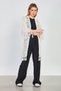 Women's Openwork Cardigan with Tassels on Sleeves and Hem - Natural - 4
