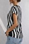 Women's Short Sleeve Court Collar V-Neck Patterned Woven Viscose Blouse – Stylish and Comfortable Summer Blouse - 2