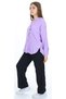 Girl's Shirt Hooded Button Closure Shirt Aerobin Fabric Lilac Color Double Set - 5