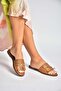 Y291873003 Tan Genuine Leather Women's Slippers - 2
