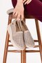 Genuine Leather Women's Laser Perforated Daily Casual Comfortable Orthopedic Shoes Elnr.1816 Beige - 2