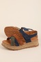 Women's Genuine Leather Thick Soled Daily Sandals Iz.5709 Blue Suede - 8