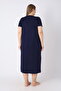 Women's Plus Size Viscose Nightgown Short Sleeve Lace Detailed Comfortable Fit - 4