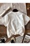Goodluck Cat Printed White T-Shirt & Coffee Leggings Set - 5