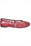 Y726330115 Burgundy Pearl Detailed Mesh Women's Ballerinas - 7
