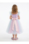 Girls Party Dress Frill Sleeve - 3