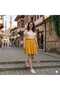 Ai̇robin Fabric Solid Color 55 cm Wide Size Range (36-52) Short Skirt