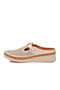 Beige Genuine Leather Women's Closed-Front Slippers 26190250Y Z - 2