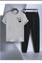 Panda Printed T-Shirt - Jogger T-Shirt Crew Neck Bottom Top Tracksuit Set