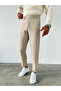Elastic Waist Slim Fit Double Leg Fabric Trousers