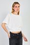 Women's Boat Neck Bat Sleeve T-Shirt - Ecru - 2