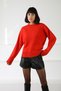 Women's Red 100% Cashmere Crew Neck Soft Textured Knitwear Sweater Stylish - 4